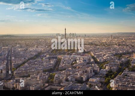 Luftaufnahme von paris vom montparnasse-Turm aus gesehen Stockfoto
