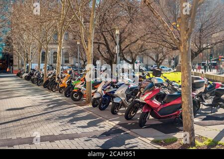 Adelaide, Südaustralien - 13. August 2019: Motorräder bellten an einem Tag auf dem Victoria Square in Adelaide CBD Stockfoto