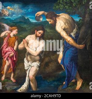 Die Taufe Christi, Paris Bordone, ca. 1535-1540, National Gallery, Washington DC, USA, Nordamerika Stockfoto