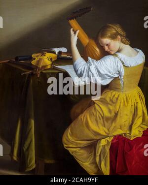 Der Lautenspieler, Orazio Gentileschi, circa 1615, National Gallery, Washington DC, USA, Nordamerika Stockfoto