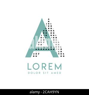 AA modernes Logo-Design mit Grau und Blau, das für kreative Industrien und den Papierdruck verwendet werden kann. AA-Logo ist mit Blasen und Punkten gefüllt, c Stock Vektor
