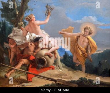 Apollo verfolgt das Programm Daphne, Giovanni Battista Tiepolo, circa 1755, National Gallery, Washington DC, USA, Nordamerika Stockfoto