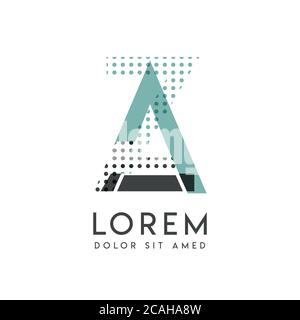 ZA modernes Logo-Design in Grau und Blau, das für kreative Industrien und den Papierdruck verwendet werden kann. AZ-Logo ist gefüllt mit Blasen und Punkten, c Stock Vektor