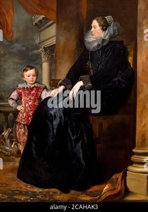 Ein Genueser Adligen und ihrem Sohn, Sir Anthony Van Dyck, circa 1626, National Gallery, Washington DC, USA, Nordamerika Stockfoto