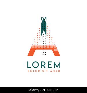 IA modernes Logo-Design mit orange und grün Farbe, die für kreative Unternehmen und Werbung verwendet werden kann. AI-Logo ist mit Blasen und Punkten gefüllt, kann Stock Vektor