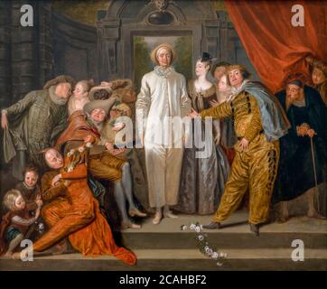 Die italienischen Comedians, Jean-Antoine Watteau, wahrscheinlich 1720, National Gallery of Art, Washington DC, USA, Nordamerika Stockfoto