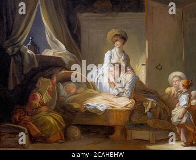 The Visit to the Nursery, Jean-Honore Fragonard, um 1775, National Gallery of Art, Washington DC, USA, Nordamerika Stockfoto