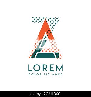 ZA modernes Logo-Design in Orange und Grün, das für kreative Geschäfte und Werbung verwendet werden kann. AZ Logo ist mit Blasen und Punkten gefüllt, kann Stock Vektor