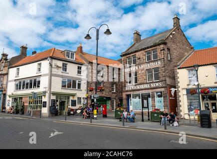 Berwickshire Nachrichtenbüros, Berwick upon Tweed Stadtzentrum, Northumberland, England. Stockfoto