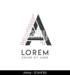 AA-Logo in Grau und Rot, das für kreative Industrien und den Papierdruck verwendet werden kann. AA-Logo ist mit Blasen und Punkten gefüllt, kann ich angewendet werden Stock Vektor