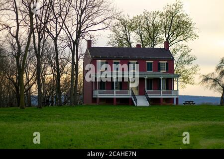 Blick auf das Nationale Schlachtfeld von Monocacy, wo im Jahr 1864 die Schlacht von Monoocacy, eine Kampagne im US-Bürgerkrieg zwischen gewerkschaftlichen und konföderierten Kräften ausgetragen wurde. Stockfoto