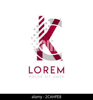 KC einfaches Logo-Design mit Grau und kastanienbraun Farbe, die für kreative Unternehmen und Werbung verwendet werden kann. CK Logo ist mit Blasen und Punkten gefüllt, kann Stock Vektor