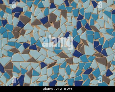Abstrakte blaue Mosaik Wandstruktur Stockfoto