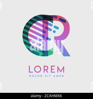 CR-Logo mit dem Thema Galaxie Geschwindigkeit und Stil, die für kreative und Business-Branchen geeignet ist. RC Letter Logo Design für alle Webseiten Medien und Stock Vektor