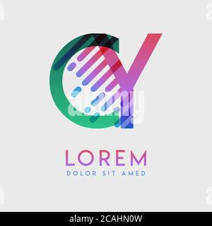 CY-Logo mit dem Thema Galaxie Geschwindigkeit und Stil, die für kreative und Business-Branchen geeignet ist. YC Letter Logo Design für alle Webseiten Medien und Stock Vektor