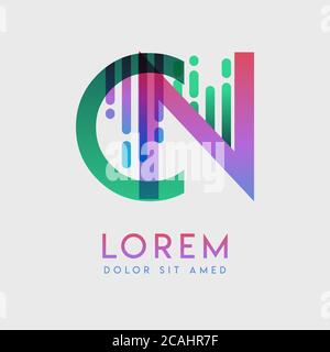CN-Logo mit dem Thema Galaxie Geschwindigkeit und Stil, die für kreative und Business-Branchen geeignet ist. NC Letter Logo Design für alle Webseitenmedien und Stock Vektor