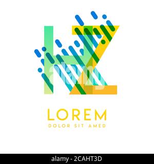 HZ-Logo mit dem Thema Galaxie Geschwindigkeit und Stil, die für kreative und Business-Branchen geeignet ist. ZH Letter Logo Design für alle Webseitenmedien und Stock Vektor