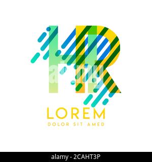 HR-Logo mit dem Thema Galaxie Geschwindigkeit und Stil, die für kreative und Business-Branchen geeignet ist. RH Letter Logo Design für alle Webseitenmedien und Stock Vektor