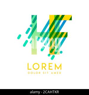 HF-Logo mit dem Thema Galaxie Geschwindigkeit und Stil, die für kreative und Business-Branchen geeignet ist. FH Letter Logo Design für alle Webseitenmedien und Stock Vektor