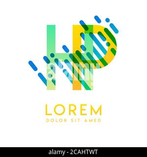 HP Logo mit dem Thema Galaxie Geschwindigkeit und Stil, die für die kreative und Business-Industrie geeignet ist. PH Letter Logo Design für alle Webseitenmedien und Stock Vektor