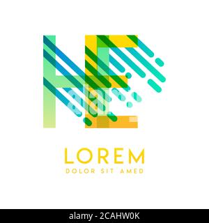 ER Logo mit dem Thema Galaxie Geschwindigkeit und Stil, die für kreative und Business-Branchen geeignet ist. Eh Letter Logo Design für alle Webseiten Medien und Stock Vektor