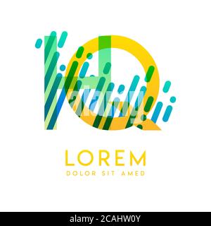 HQ-Logo mit dem Thema Galaxie Geschwindigkeit und Stil, die für kreative und Business-Branchen geeignet ist. QH Letter Logo Design für alle Webseiten Medien und Stock Vektor