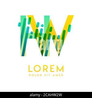 HW-Logo mit dem Thema Galaxie Geschwindigkeit und Stil, die für kreative und Business-Branchen geeignet ist. WH Letter Logo Design für alle Webseitenmedien und Stock Vektor