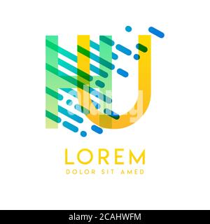 HU-Logo mit dem Thema Galaxie Geschwindigkeit und Stil, die für kreative und Business-Branchen geeignet ist. UH Letter Logo Design für alle Webseiten Medien und Stock Vektor