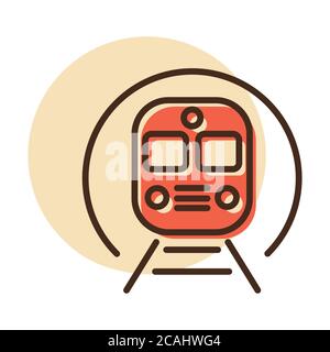 U-Bahn U-Bahn-Zug flache Vektor-Symbol. Graph Symbol für Reise-und Tourismus-Website und Apps Design, Logo, App, UI Stock Vektor
