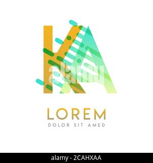 KA Logo mit dem Thema Galaxie Geschwindigkeit und Stil, die für kreative und Business-Branchen geeignet ist. AK Letter Logo Design für alle Webseitenmedien und Stock Vektor