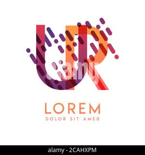 UR-Logo mit dem Thema Galaxie Geschwindigkeit und Stil, die für kreative und Business-Branchen geeignet ist. RU Letter Logo Design für alle Webseitenmedien und Stock Vektor