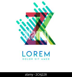 ZK-Logo mit dem Thema Galaxie Geschwindigkeit und Stil, die für kreative und Business-Branchen geeignet ist. KZ Letter Logo Design für alle Webseitenmedien und Stock Vektor