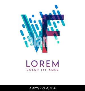 VF-Logo mit dem Thema Galaxie Geschwindigkeit und Stil, die für kreative und Business-Branchen geeignet ist. FV Letter Logo Design für alle Webseitenmedien und Stock Vektor