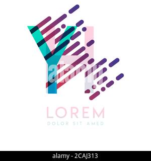 YH-Logo mit dem Thema Galaxie Geschwindigkeit und Stil, die für kreative und Business-Branchen geeignet ist. HY Letter Logo Design für alle Webseitenmedien und Stock Vektor