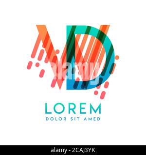 WD-Logo mit dem Thema Galaxie Geschwindigkeit und Stil, die für kreative und Business-Branchen geeignet ist. DW Letter Logo-Design für alle Webseitenmedien und Stock Vektor