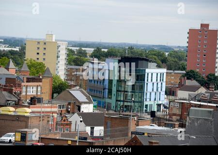 Blick über Doncaster von oben Stockfoto