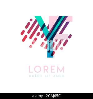 YF-Logo mit dem Thema Galaxie Geschwindigkeit und Stil, die für kreative und Business-Branchen geeignet ist. FY Letter Logo Design für alle Webseiten Medien und Stock Vektor