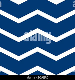 Einfaches Chevron-Muster, abstrakter geometrischer Hintergrundvektor. Klassische Farben in Marineblau und Weiß. Leicht zu überfärben. Stock Vektor