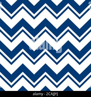 Einfaches Chevron-Muster, abstrakter geometrischer Hintergrundvektor. Klassische Farben in Marineblau und Weiß. Leicht zu überfärben. Stock Vektor