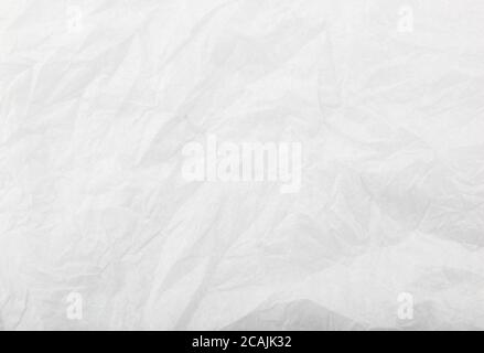 Weiße, geschrumpfte Papieroberfläche Stockfoto