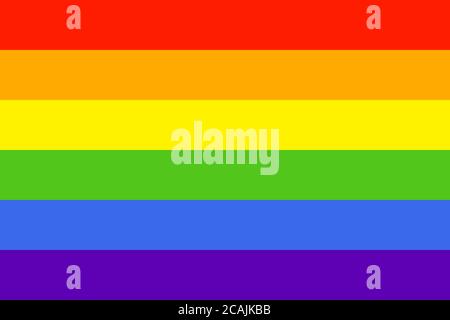 Einfaches Regenbogen-Flag-Symbol auf weißem Hintergrund. LGBT-Merkmalsvektor. LGBTQ-Farben. Vektorgrafik. Flacher Style, keine Effekte. Stock Vektor