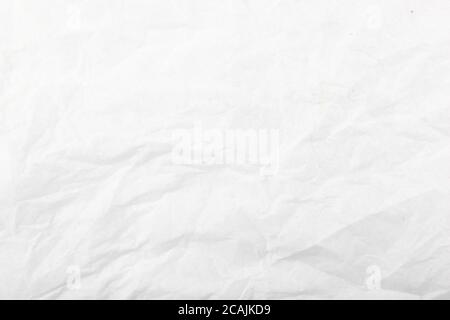 Weiße, geschrumpfte Papieroberfläche Stockfoto