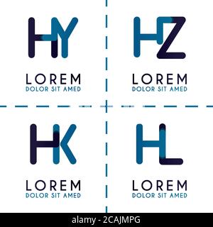 HY-Logo für Unternehmen und Unternehmen. HZ Vorlage Logo für Poster. HK Logo Illustration kann für Websites und Apps sein. HL-Logo für soziale Medien Stock Vektor