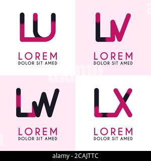 LU-Logo für Unternehmen und Unternehmen. LV-Vorlage Logo für Poster. LW Logo Illustration kann für Websites und Apps sein. Letter LX-Logo für soziale Medien Stock Vektor