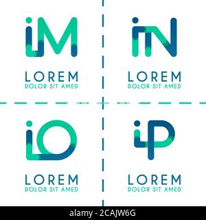 IM-Logo für Unternehmen und Unternehmen. IN Vorlage Logo für Poster. IO Logo Illustration kann für Websites und Apps sein. IP-Logo für soziale Medien Stock Vektor