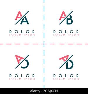 AA Schrägstrich Logo für Unternehmen und Unternehmen.ab Vorlage Logo für Poster. AC-Logo-Illustration für Druckmedien. Buchstabe AD-Logo für soziale Medien. Kann verwendet werden Stock Vektor