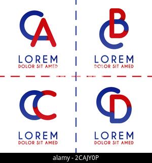CA-Logo für Unternehmen und Unternehmen. CB-Template-Logo für Poster-Design. CC-Logo-Illustration kann für Websites und Apps sein. CD-Logo für Socia Stock Vektor