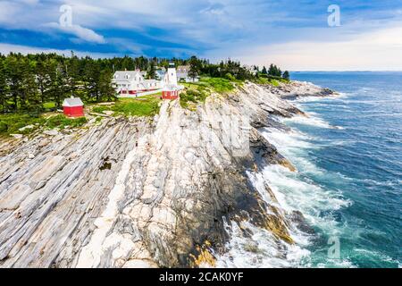 Pemaquid Point Lighthouse, Bristol, Maine, USA Stockfoto