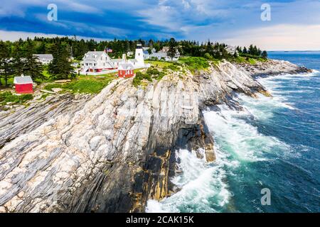 Pemaquid Point Lighthouse, Bristol, Maine, USA Stockfoto