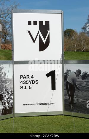 Virginia Water, Surrey, Großbritannien. April 2018. Der Edinburgh Course im berühmten Wentworth Golf Club. Quelle: Maureen McLean/Alamy Stockfoto